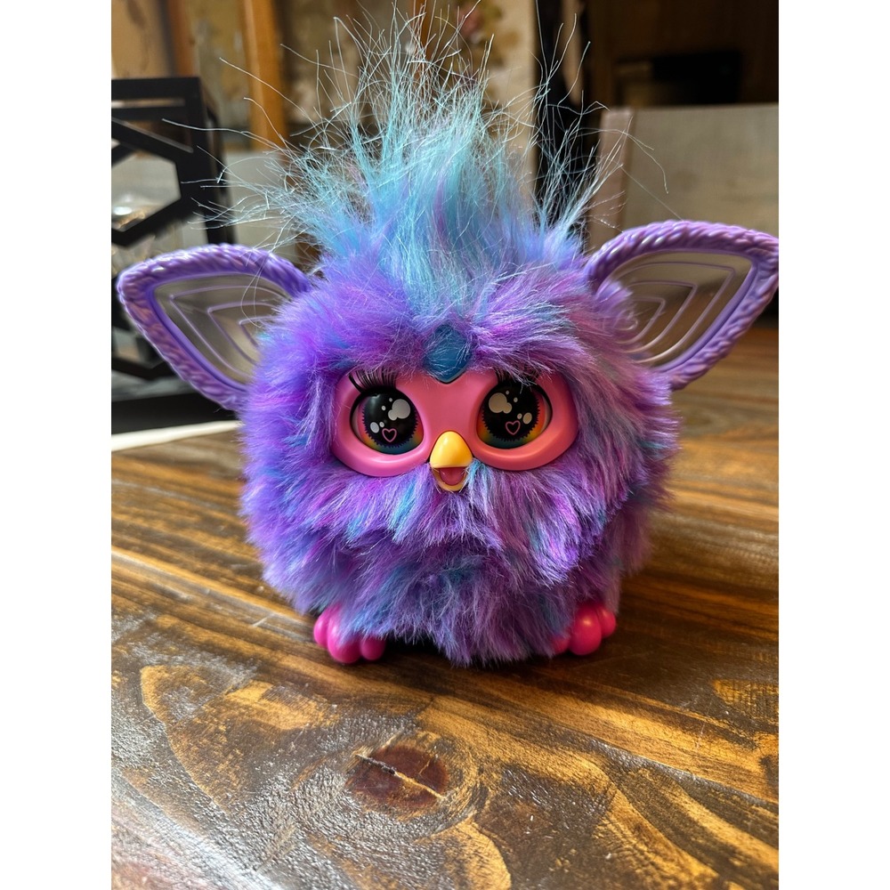 Hasbro Furby 2023 Interactive Plush Purple Blue Light Up Ears F6743 F6744 Works - Picture 4 of 8